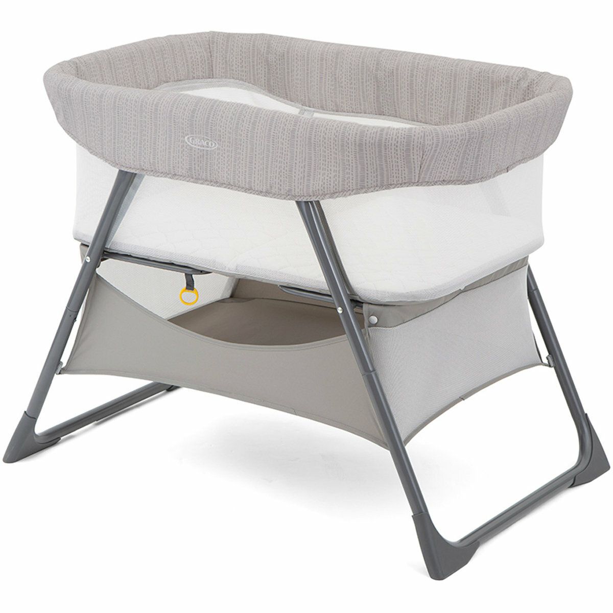SIDE-BY-SIDE BEDSIDE BASSINET/CRIB KEEPING BABY CLOSE TO YOU, FOLDS DOWN SMALL