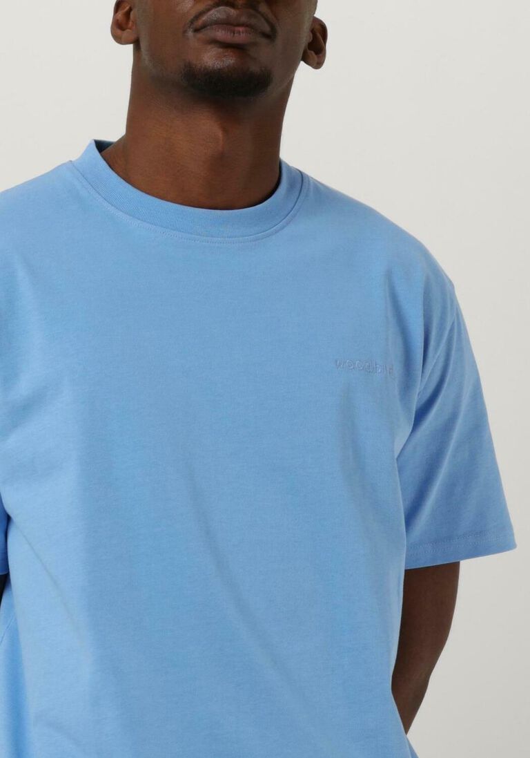 WOODBIRD lichtblauwe woodbird t-shirt wbbaine base tee