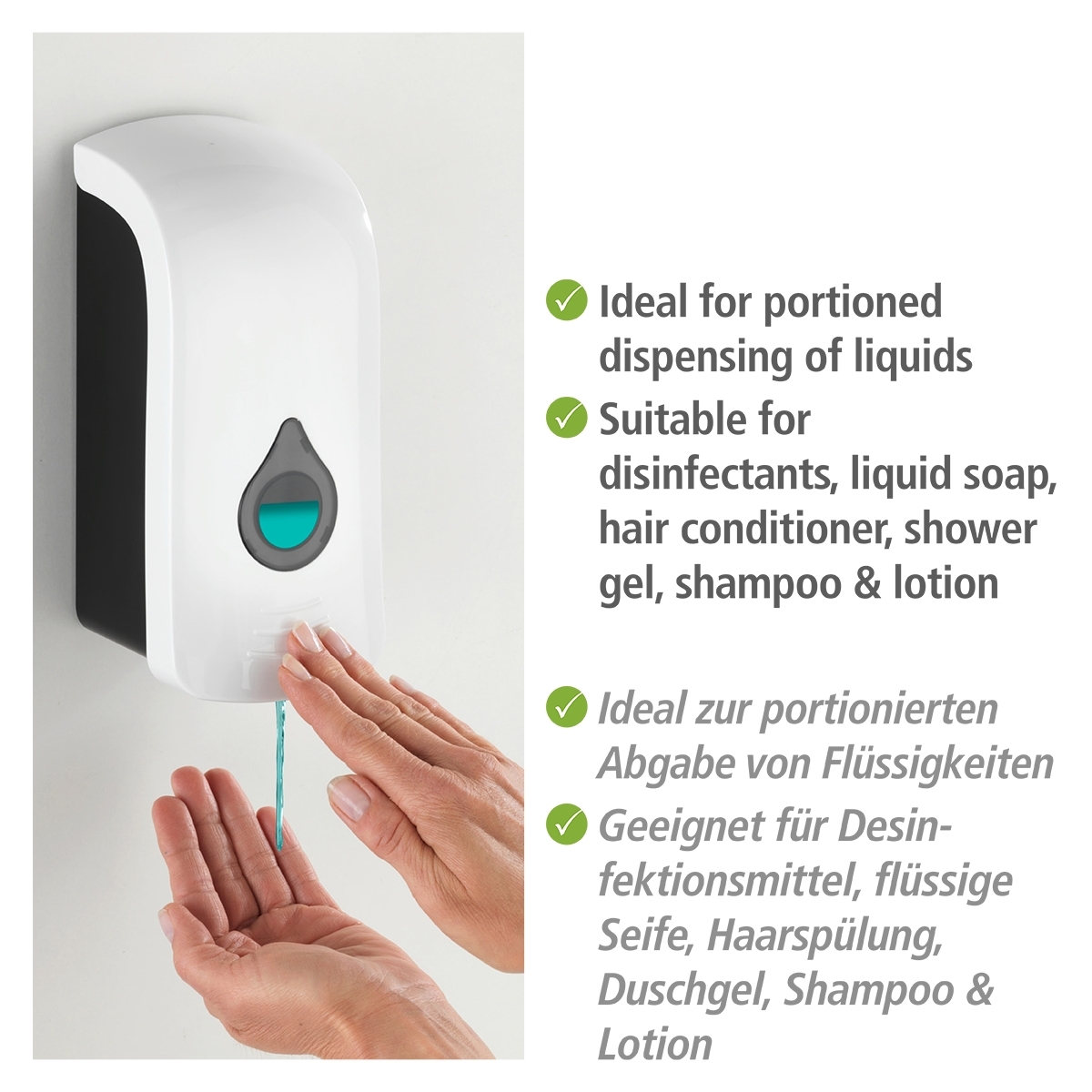 Wenko Ranera desinfectie & zeep wanddispenser 750 ml kunststof wit mat