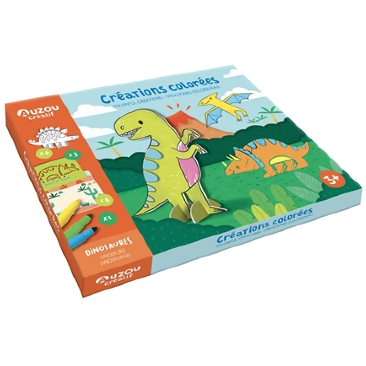 Créations colorées : dinosaures. Colour and create : dinosaurs. Colorea y crea : dinosaurios