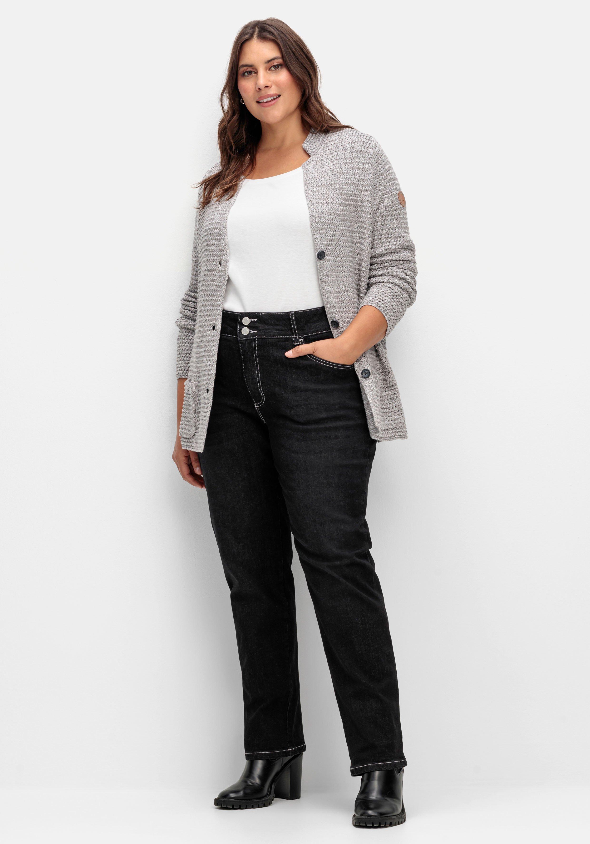 Gerade Jeans mit breitem 2-Knopf-Bund