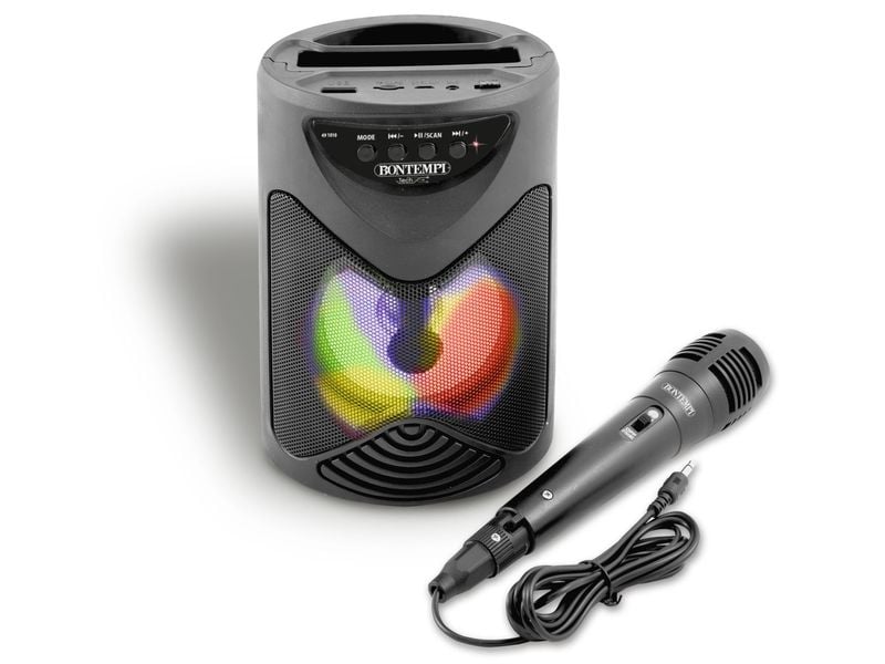 Bontempi Wireless Lautsprecher mit Mikrofon 50W Kabellose Lautsprecherbox mit Radiofunktion
