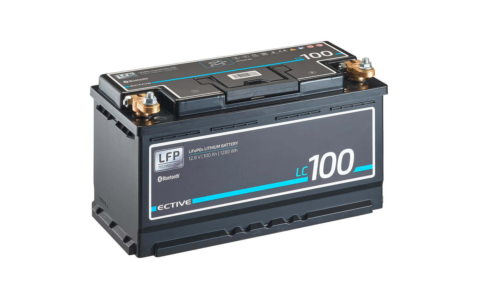 ECTIVE LC 80 BT LiFePO4 Lithium Versorgungsbatterie mit Bluetoothmodul 12 V 80 Ah