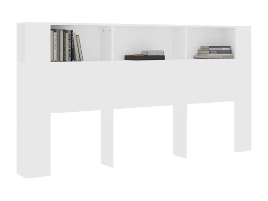 Armoire de tête de lit Blanc 200x18,5x104,5 cm