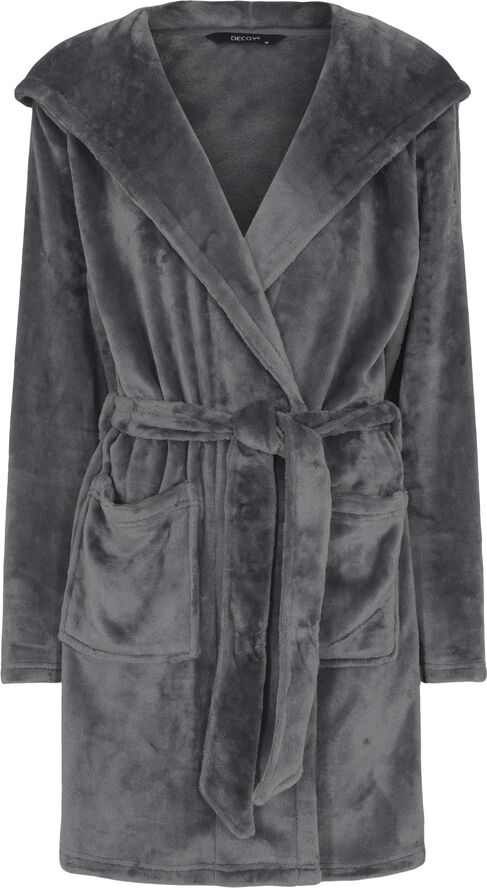 Decoy DECOY short robe w/hood Grå