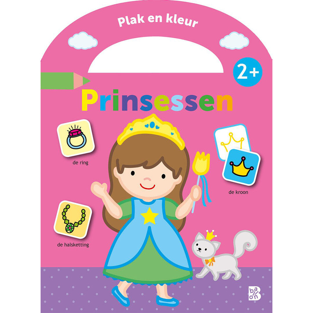 Uitgeverij ballon plak en kleur - prinsessen