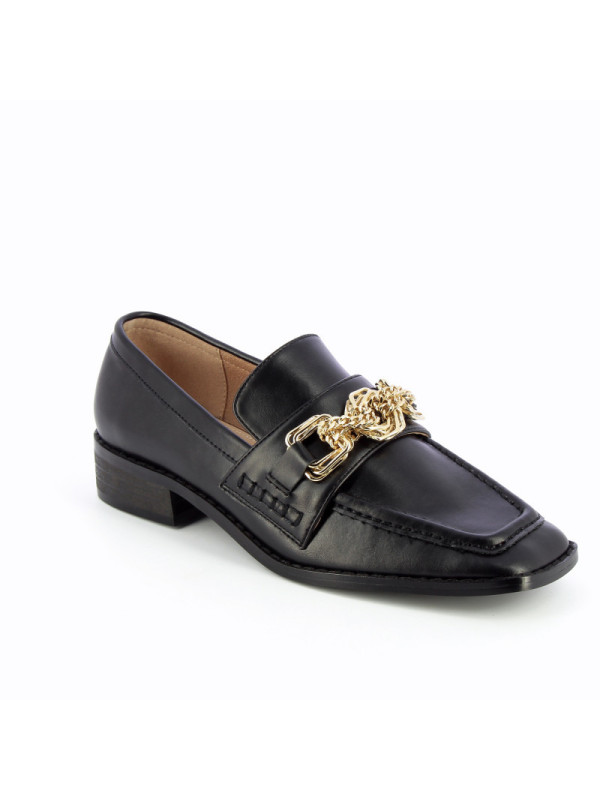 Mocassins Noirs chaine dorée - Vanessa Wu