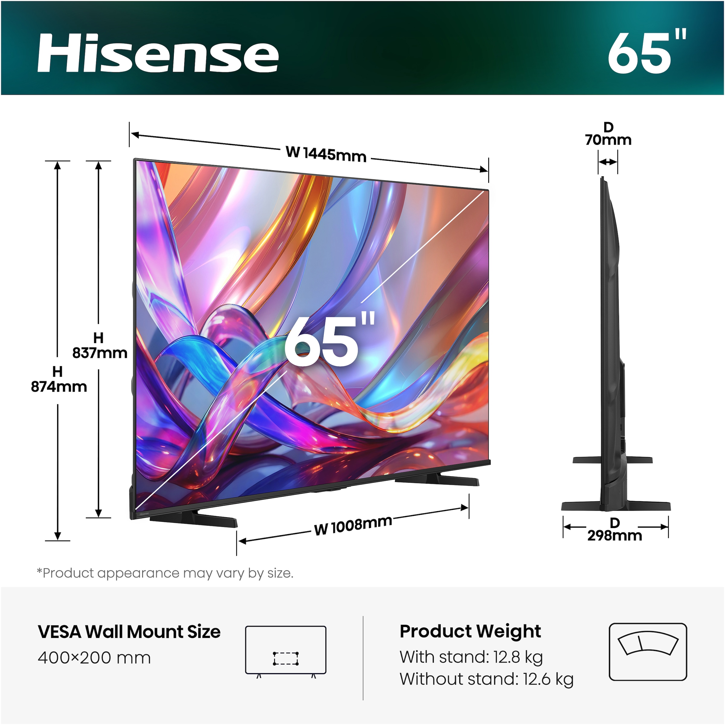 Hisense QLED-Fernseher »65E7S« 164 cm/65 ″ Smart-TV