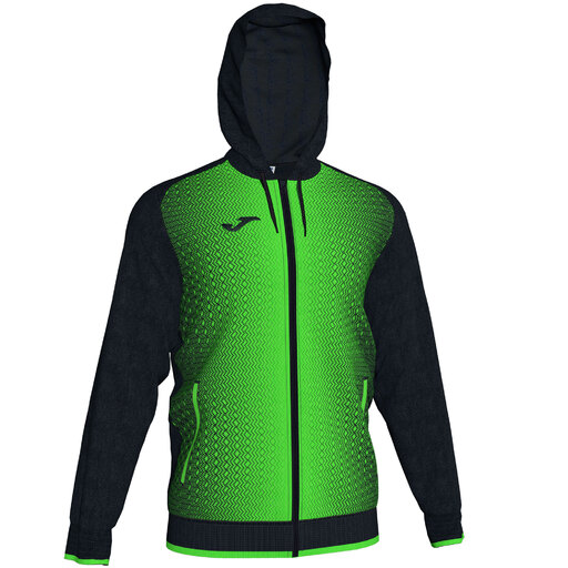 Jaqueta com capuz Joma Supernova, preta/verde fluorescente