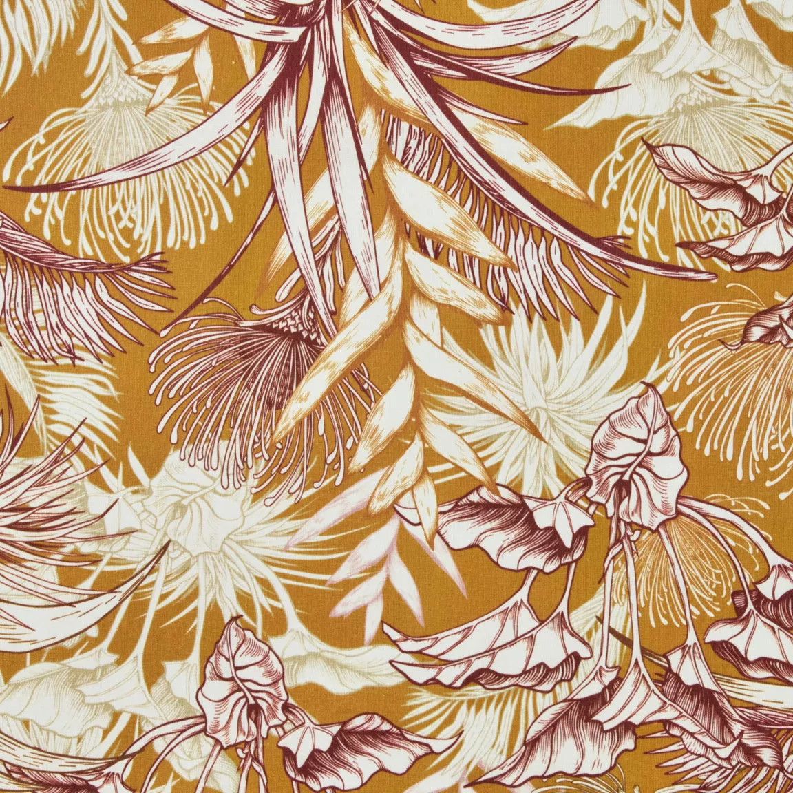 Nappe rectangulaire coton enduit (150 x 350 cm) Granada Jaune moutarde