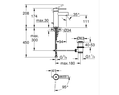 GROHE ESSENCE wastafelmengkraan, chroom 23379001