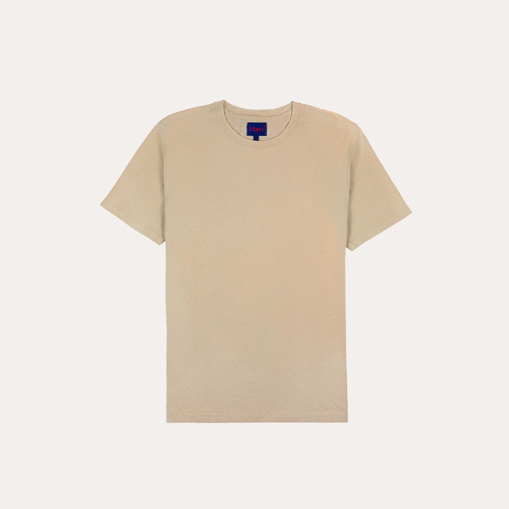 Beige cotton and linen T-shirt