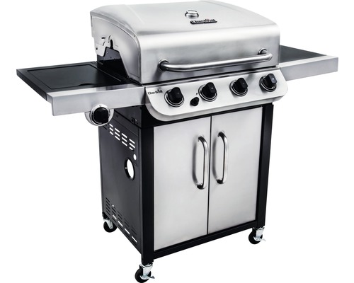 Char-Broil Convective 440 S gasgrill, 4 branders + zijbrander, 62,3 x 128 x 114,3 cm, roestvrij staal, inclusief opbergplank, dekselthermometer, warmhoudrek, grillrooster, vetopvangbak, gietijzeren grillrooster