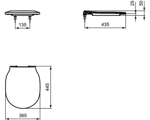 Ideale STANDARD Connect Air Wrapover toiletzitting met soft-close mechanisme, matzwart E0368V3
