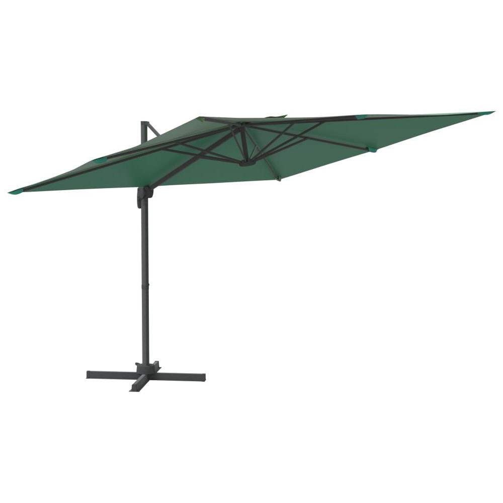 Parasol meuble de jardin cantilever à led 400 x 300 cm vert