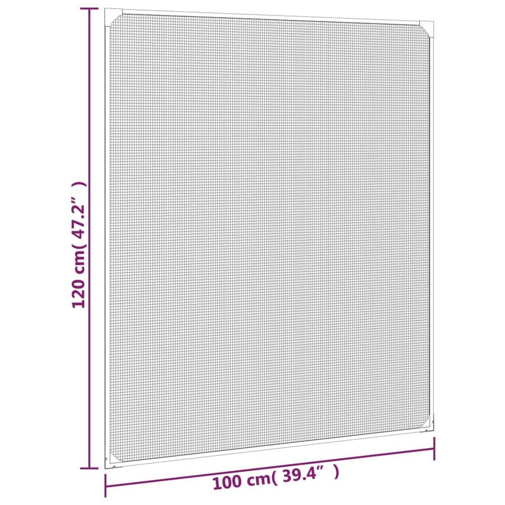 Moustiquaire magnétique pour fenêtres anthracite 100x120 cm