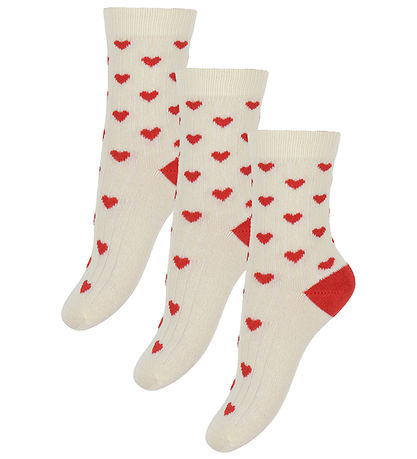 Minipop Socken - Rib - Bambus - 3er-Pack - Leuchtendes Rot