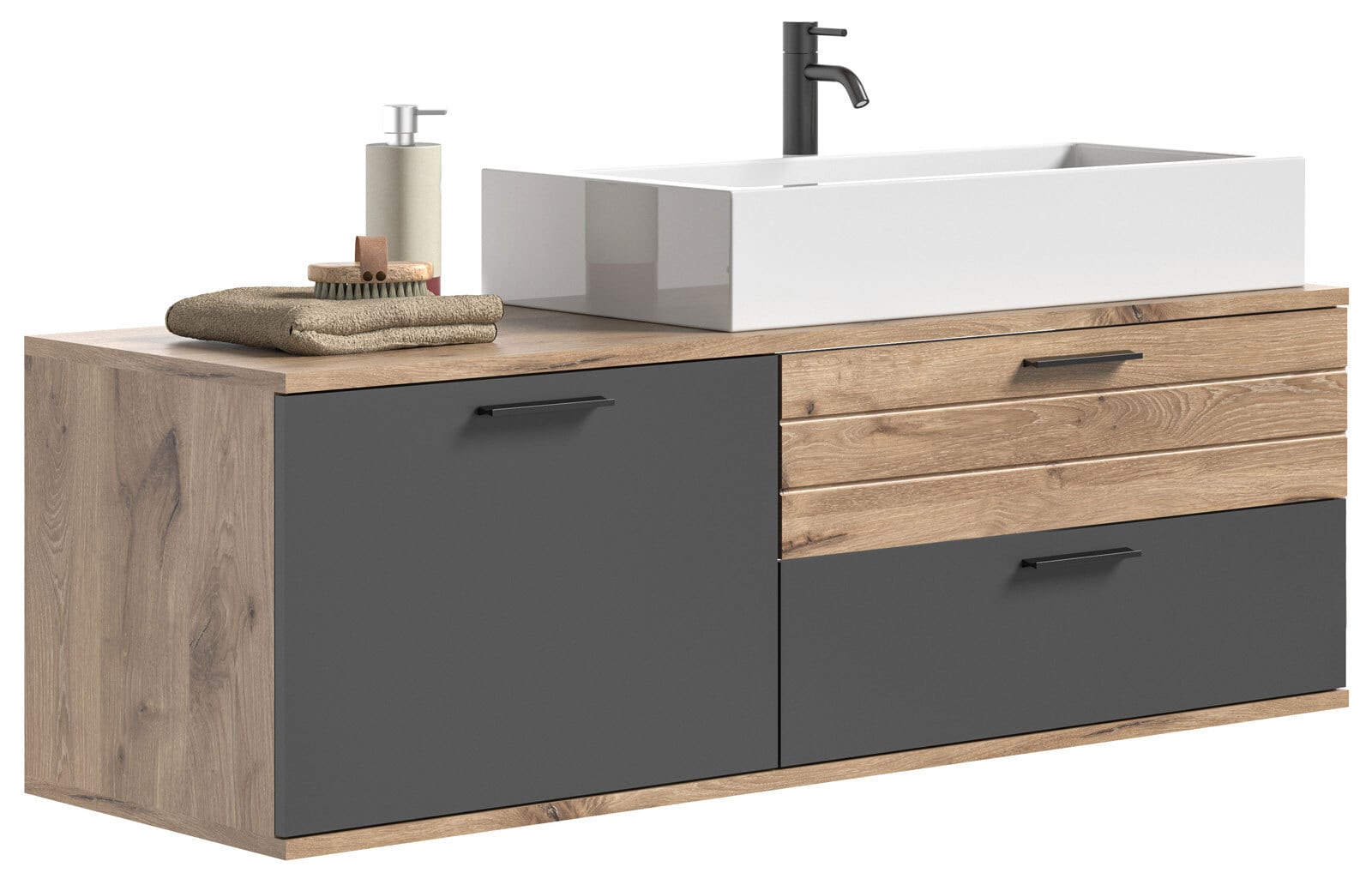 Bad-Waschtisch MASON grau/braun 140cm