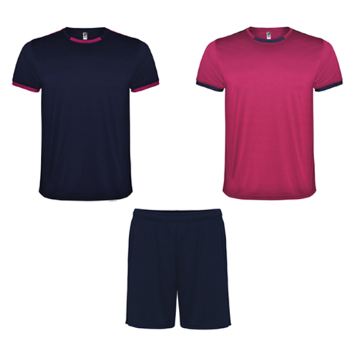 Conjunto de corrida com 2 camisetas e 1 calça.