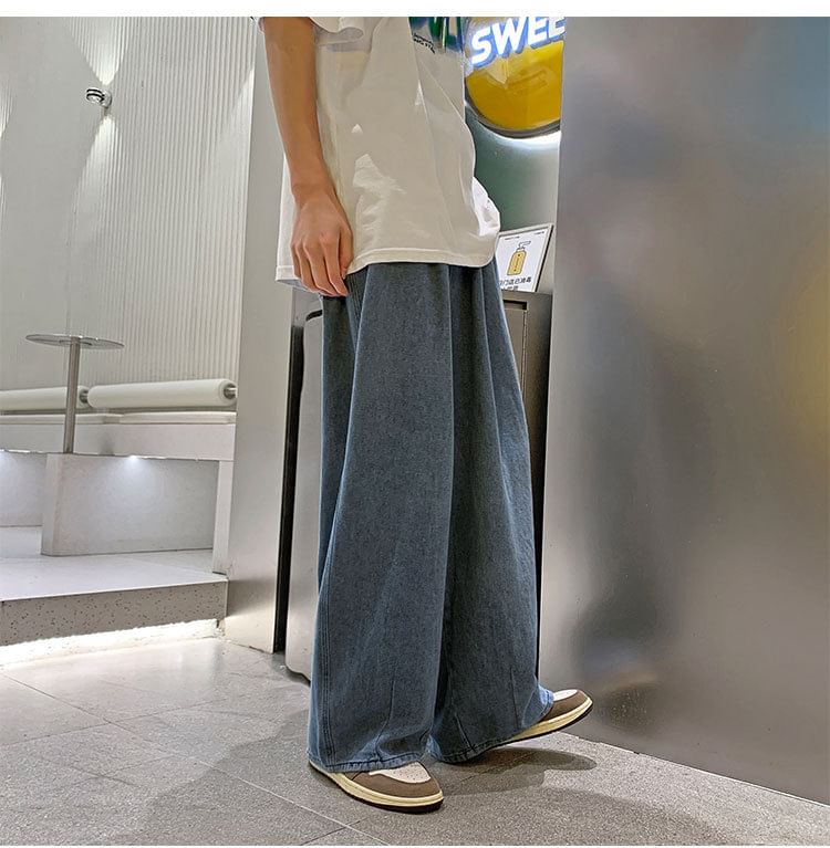 Sinlarity - Mid Rise Wide Leg Jeans