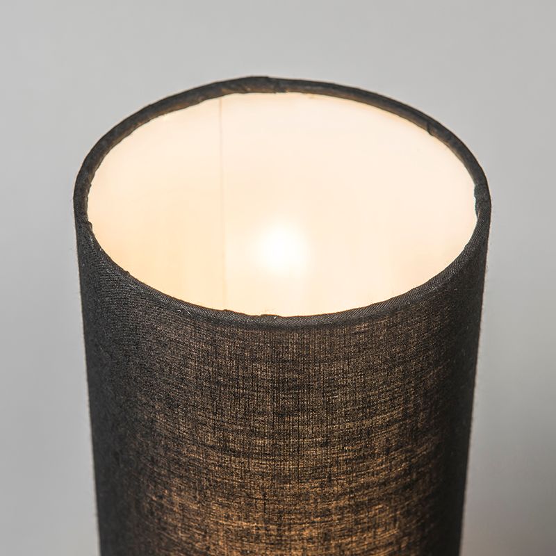 Moderne tafellamp zwart met staal - Milo 2