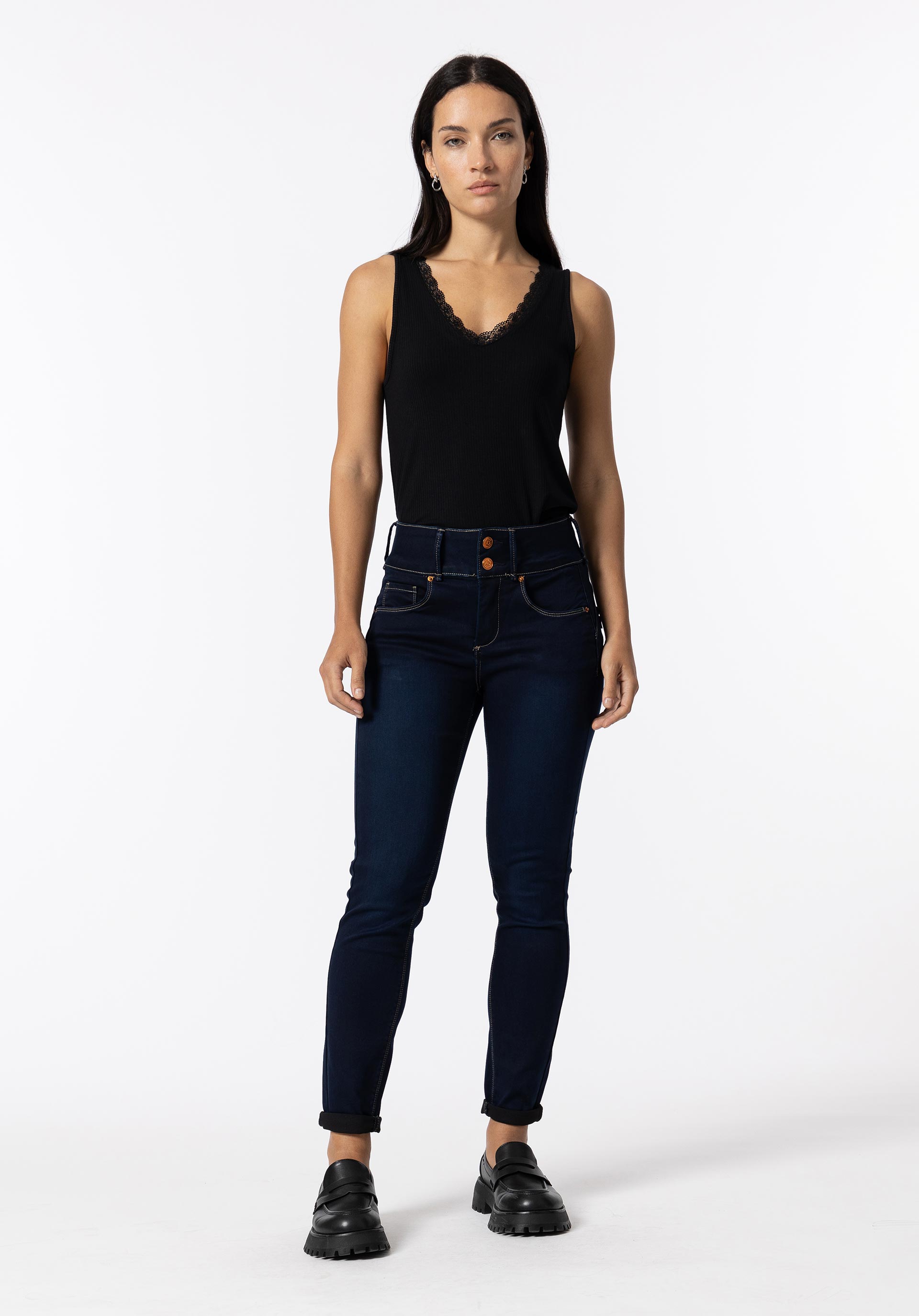 Jeans Double-up Skinny Cintura Alta