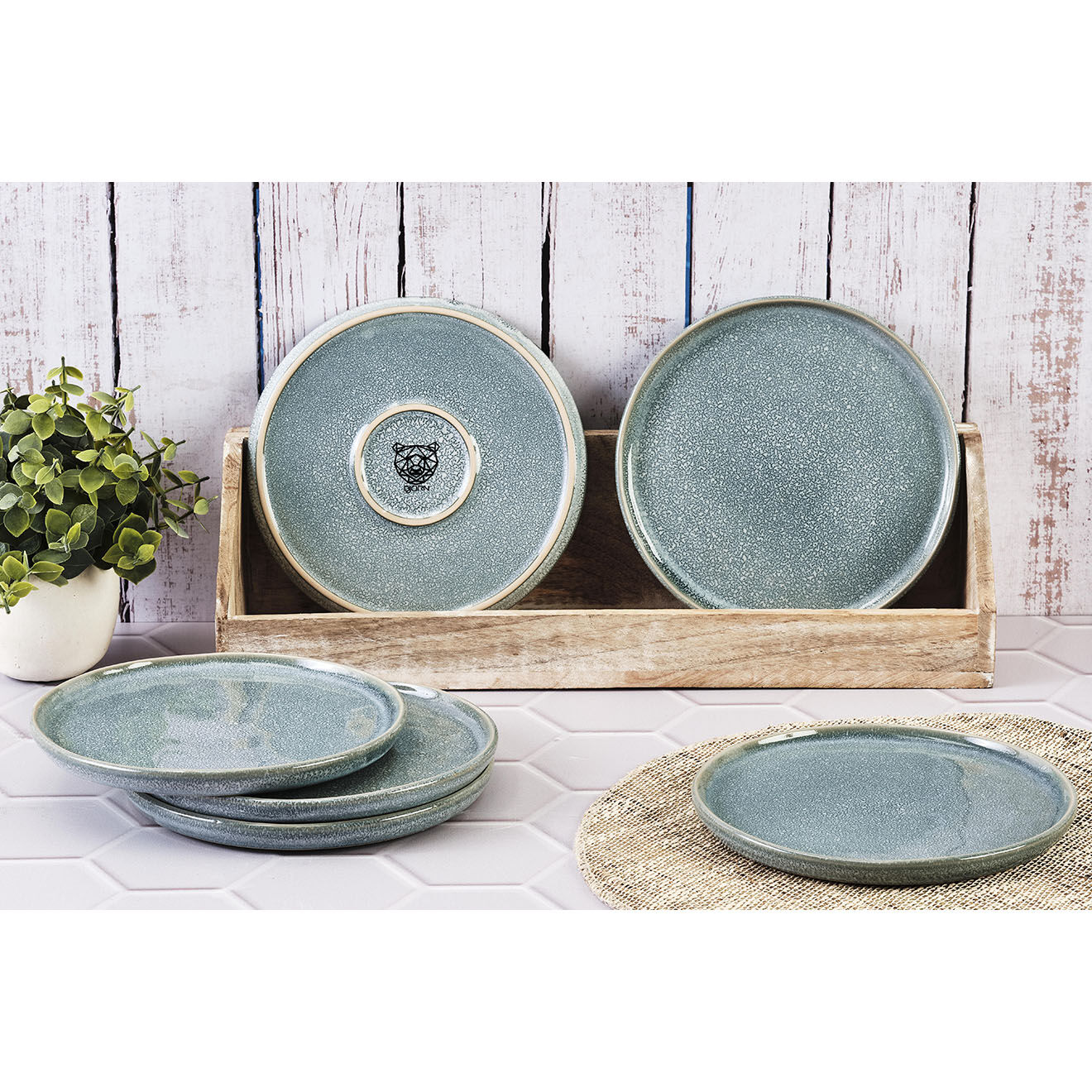 Bjorn 6 Assiettes Magma bleues - D.20 cm