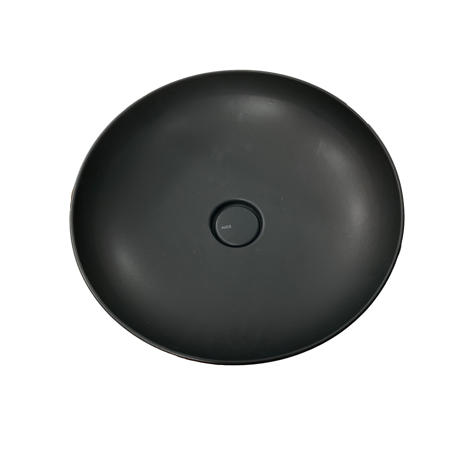 Salenzi Form ronde opbouw waskom met clickwaste mat zwart 45cm