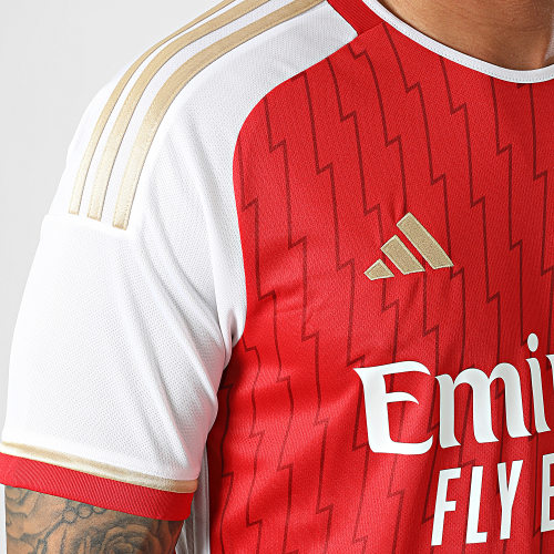 Maillot De Foot A Bandes Arsenal FC HR6929 Rouge Blanc