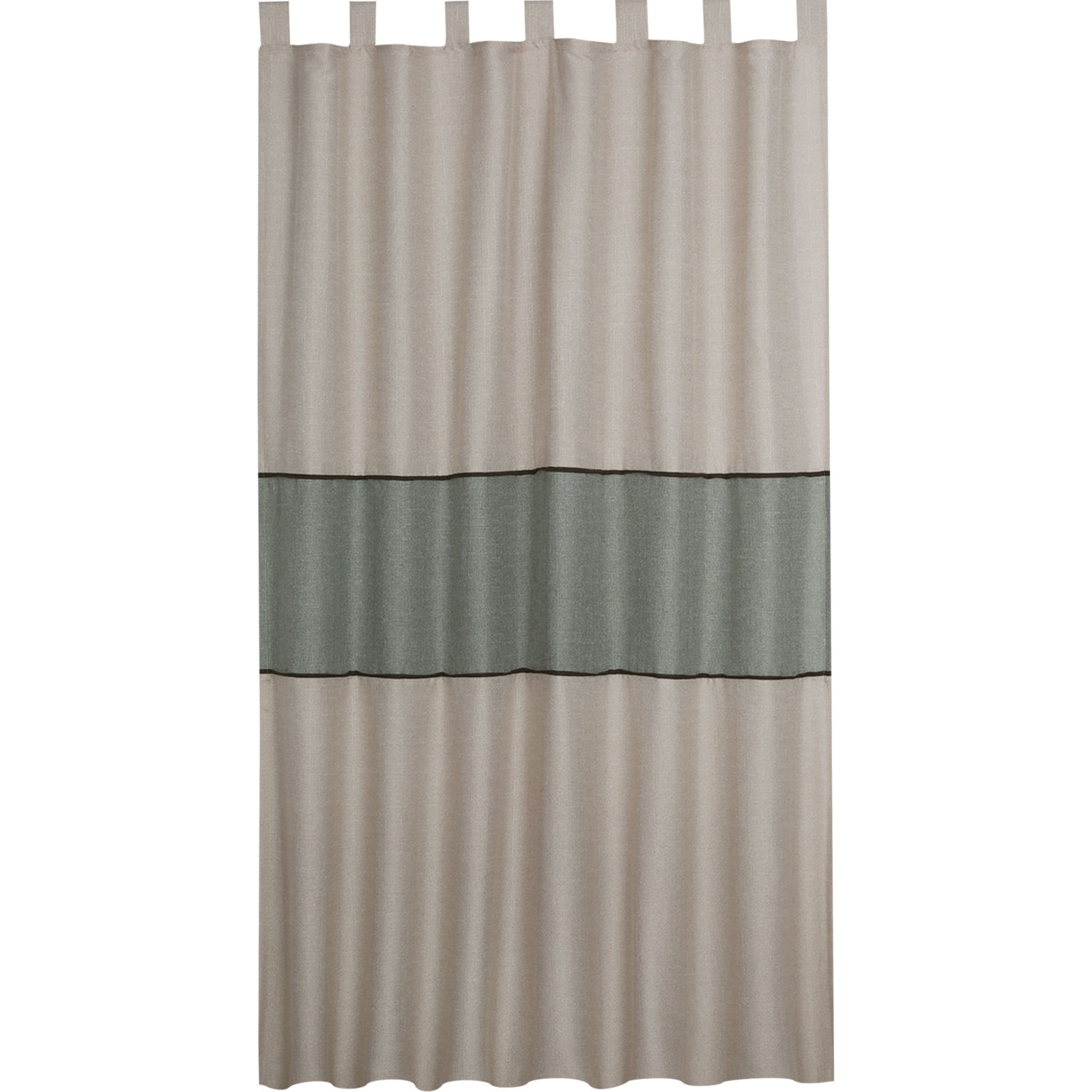 Schlaufenvorhang - natur-silberfarben - 140x245 cm
