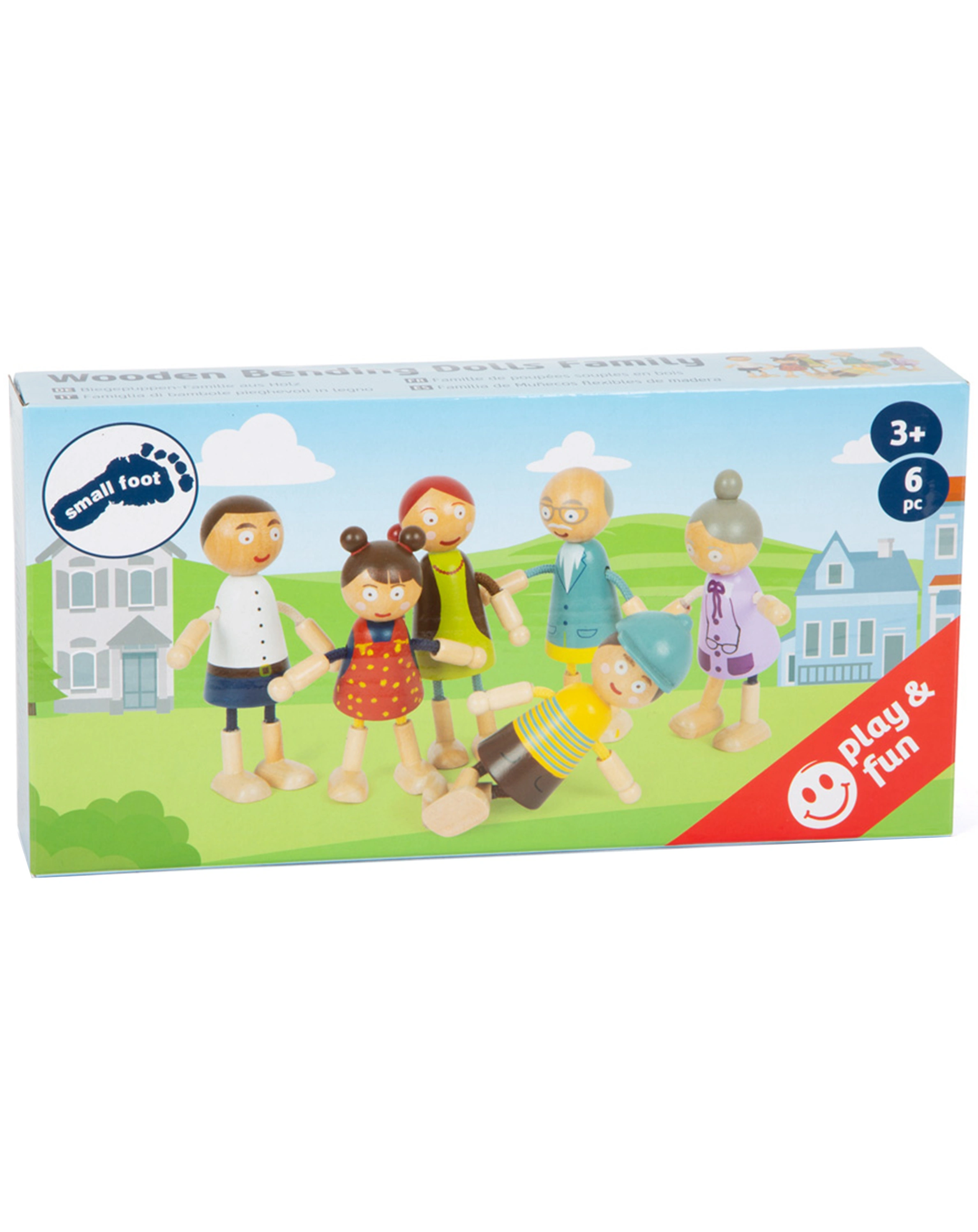 Biegepuppen FAMILIE 6-teilig aus Holz