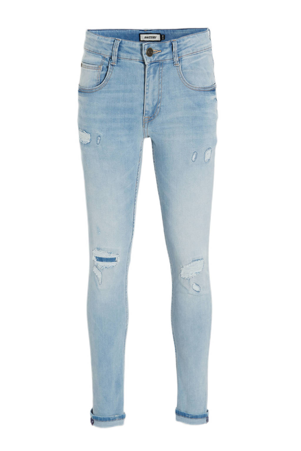 Raizzed skinny jeans Tokyo crafted met slijtage light blue stone