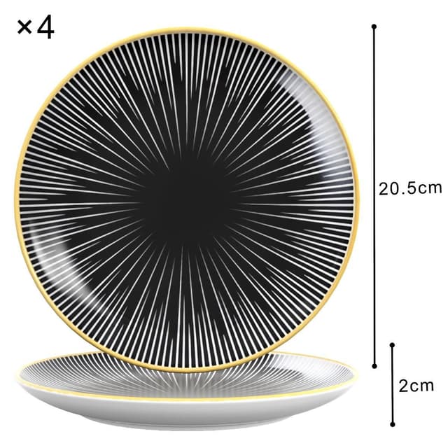 4x Porcelænstallerken Tallerken Serveringstallerken