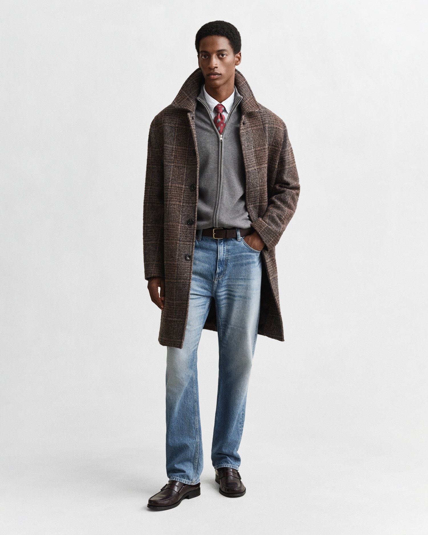 Gant Cardigan »CASUAL COTTON ZIP CARDIGAN«, Mit Rippbündchen an Stehkragen, Ärmeln und Saum