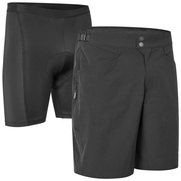 GripGrab Flow 2-i-1 Tekniske Cykelshorts Herre Sort