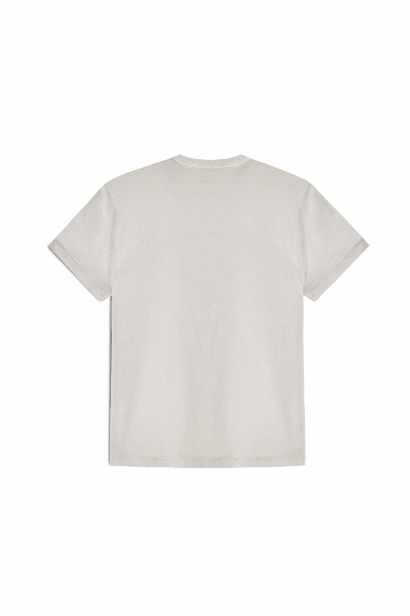 Camiseta com bolso e logotipo bordado - Cinza