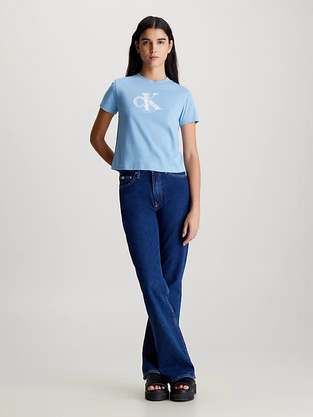 Camiseta curta com monograma
