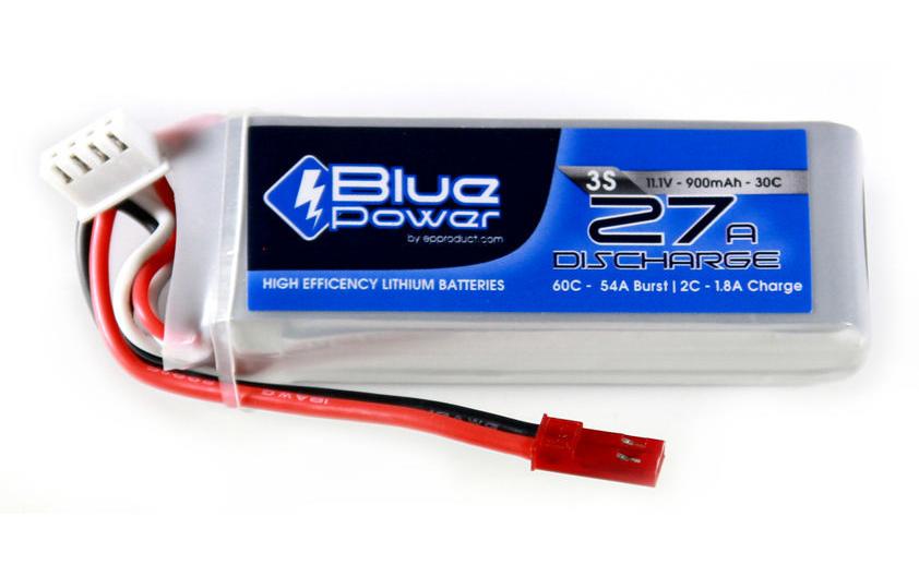 RC-Akku LiPo 900 mAh 11.1 V 30C BluePower3S LiPo-Akku für Flugmodelle