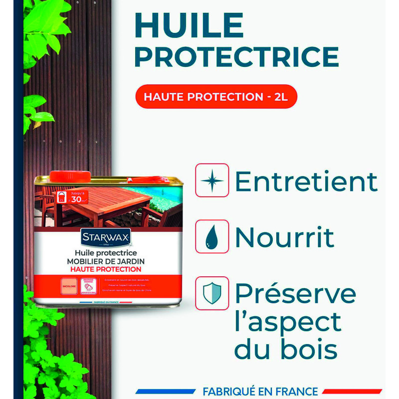 Huile protectrice - teck, bois exotique - incolore - 2 L