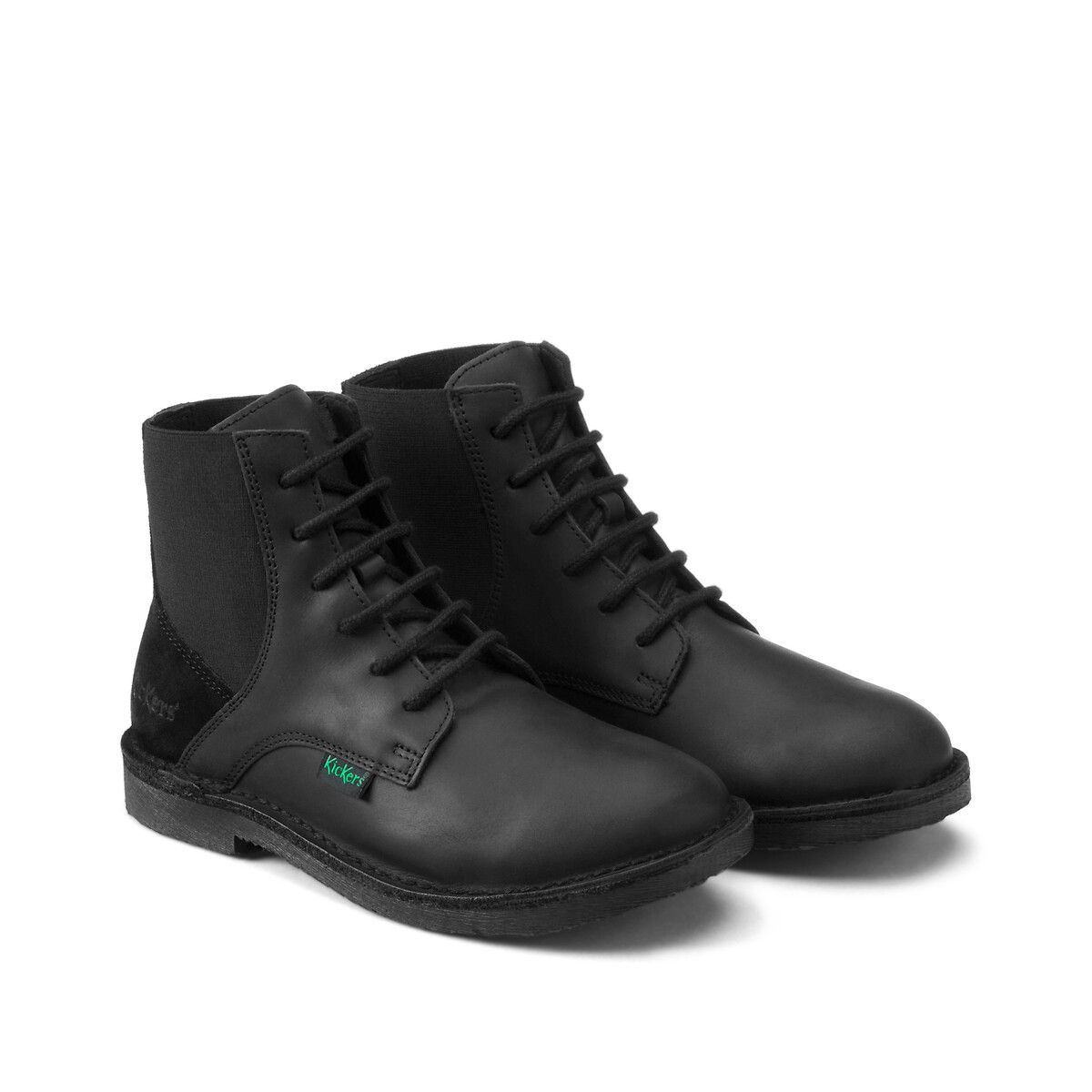 KICKERS<br>Botas de couro com cadarço Kick Liti