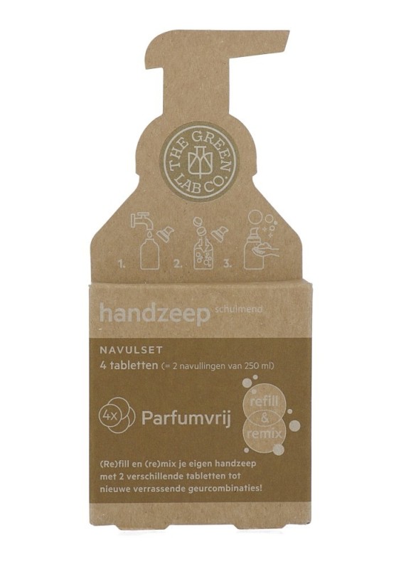 The Green Lab Co Handzeep navulset parfumvrij 4 Stuks