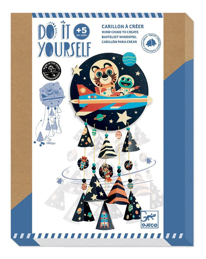 Windspiel-Bastelset DO IT YOURSELF – STARS – GLOW IN THE DARK
