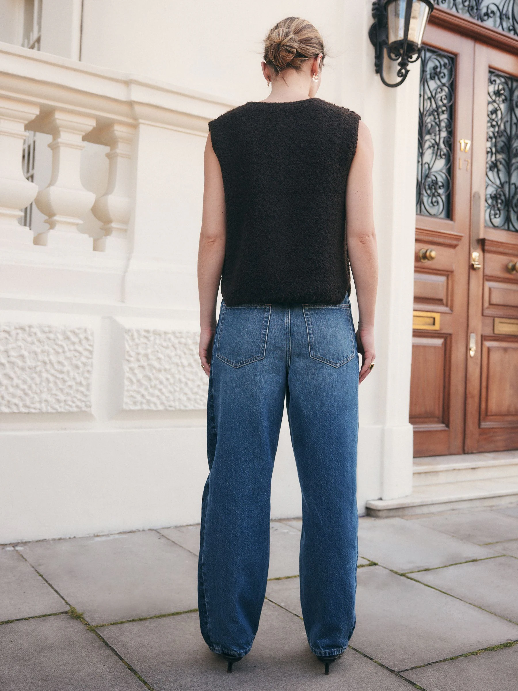 Contrasterend zijpaneel blauw - Horseshoe Barrel Jeans