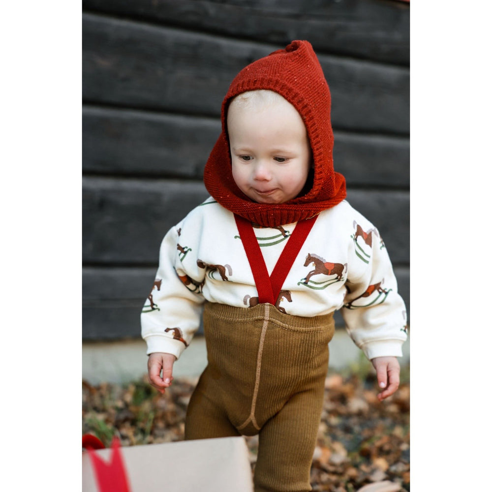Køb Silly Silas Acorn Brown With Maple Leaf Footed Strømpebukser Christmas Edition