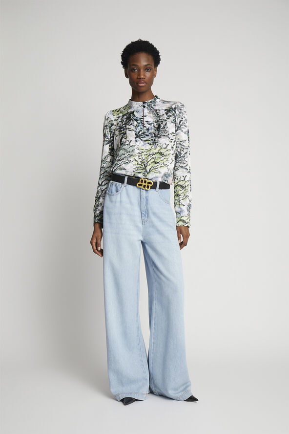 MUNTHE CIELLA Silk Blend Blouse Dust green