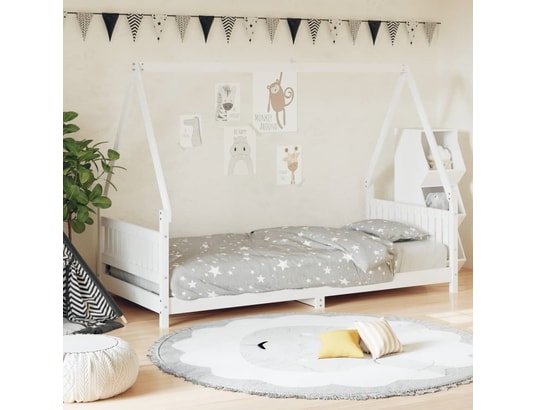 VIDAXL - Lit enfant Cadre de lit pour enfants blanc 90x200 cm bois de pin massif