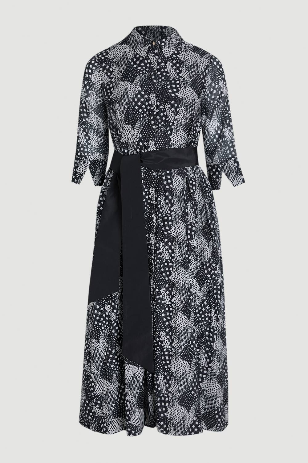 KarenMillen Robe Chemise Longue Tissée En Soie Et Coton À Motifs Floraux Grande Taille