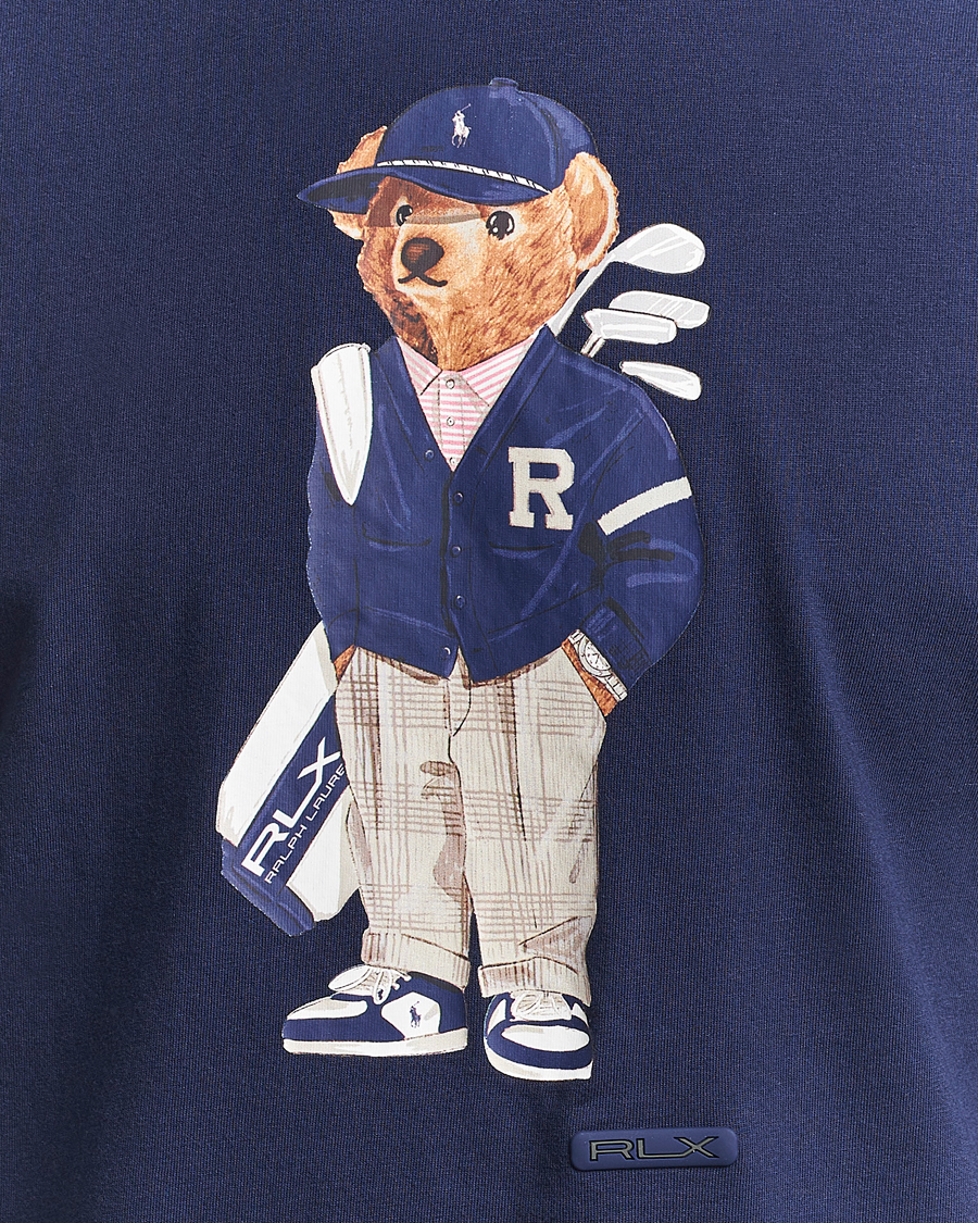 RLX Ralph Lauren Jersey Bear Hoodie Refined Navy