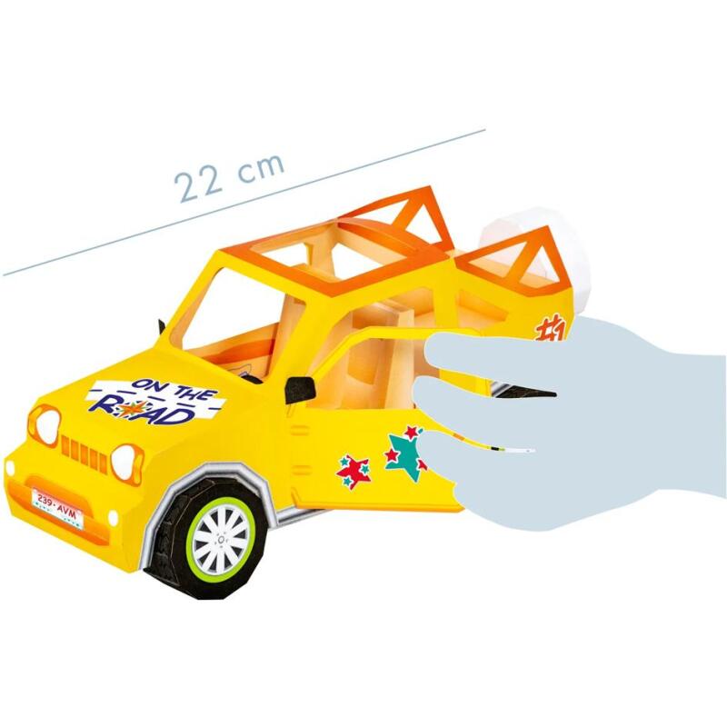 Boîte créative, Pliages 3D, Voiture - Jaune