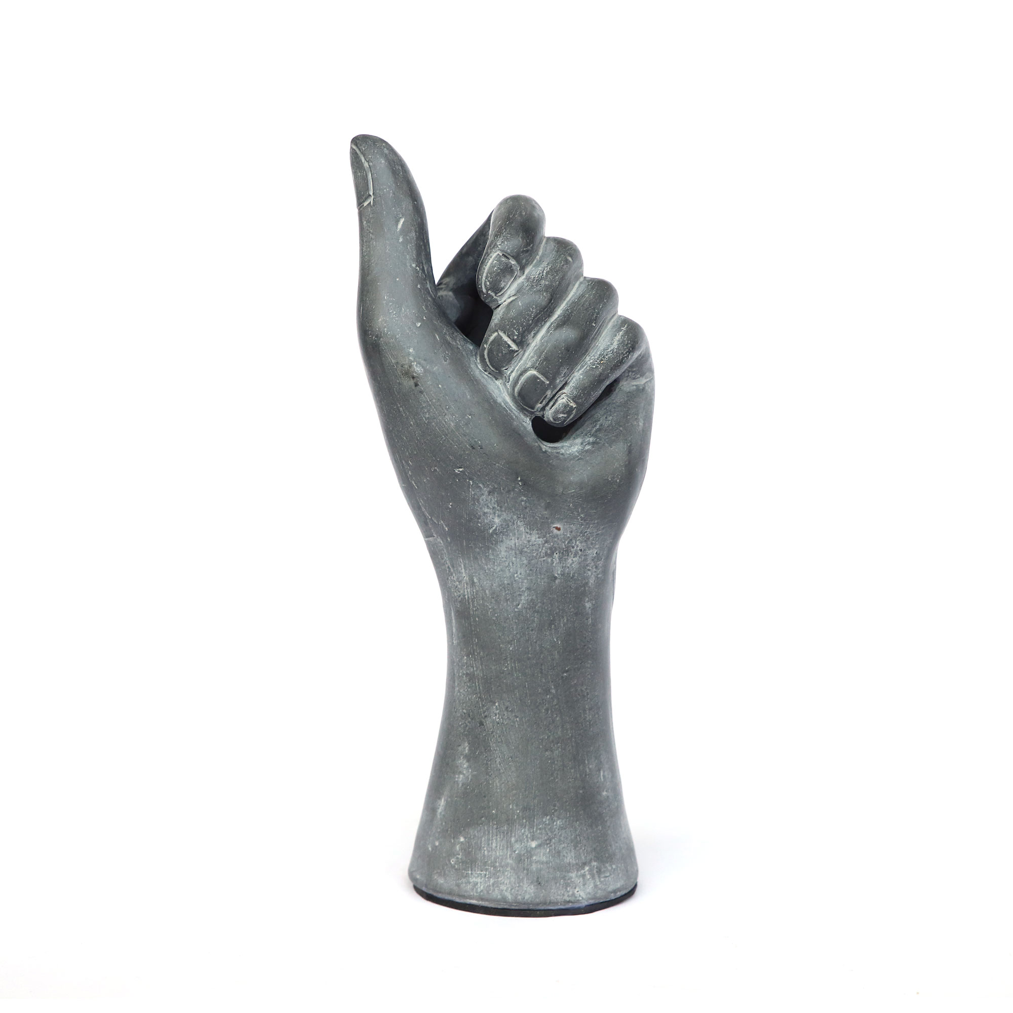 Vase 'Hand, grau, H 29 cm, Ø 12 cm von fischer's lagerhaus